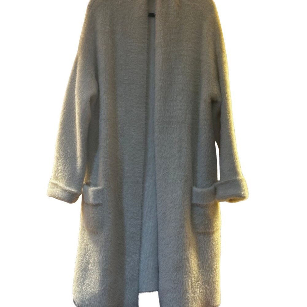 POL Fuzzy Open-Front Cardigan | S